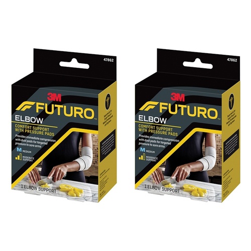 Futuro Comfort Elbow Support with Pressure Pads Medium Pack of 2