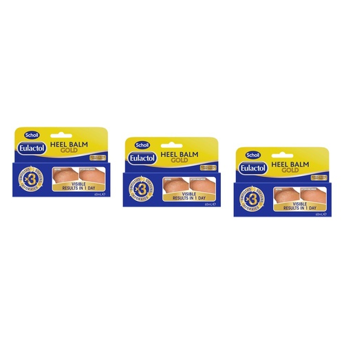 Scholl Eulactol Cracked Heel Balm Gold 60mL Pack of 3