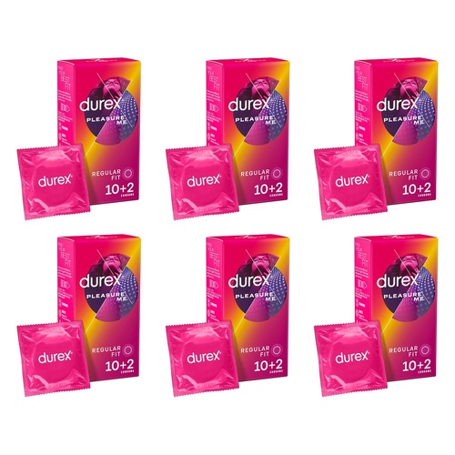 Durex Pleasure Me Condoms 10 Pack Bundle of 6