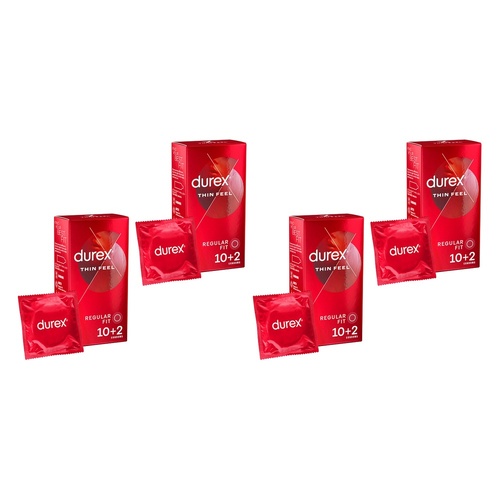 Durex Thin Feel Condoms 10 Pack Bundle of 4