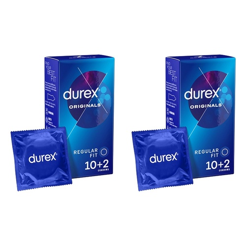 Durex Regular Condoms 10 Pack Bundle of 2