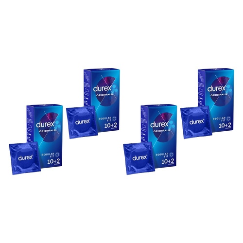 Durex Regular Condoms 10 Pack Bundle of 4