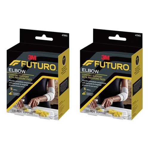 Futuro Comfort Elbow Support with Pressure Pads Small Pack of 2