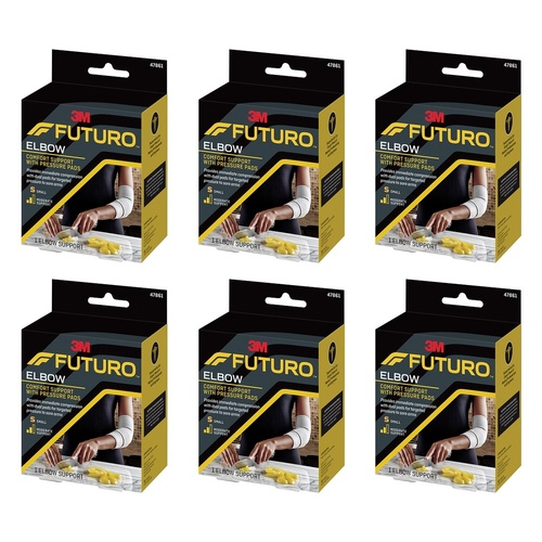 Futuro Comfort Elbow Support with Pressure Pads Small Pack of 6