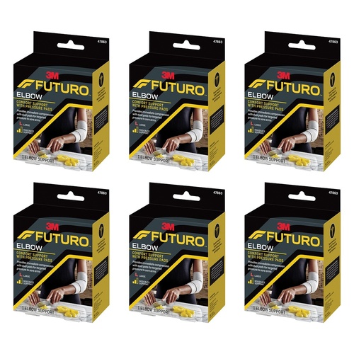 Futuro Comfort Elbow Support with Pressure Pads Large Pack of 6