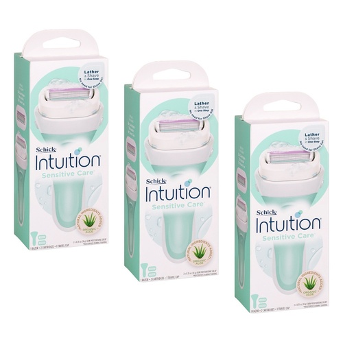 Schick Intuition Sensitive Care Razor Kit +3 Pack of 3