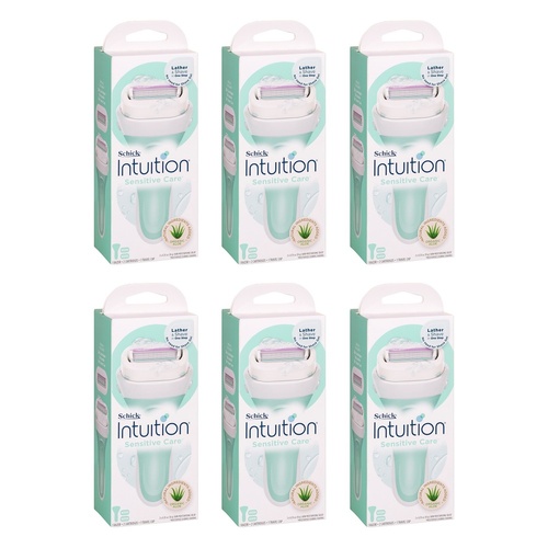 Schick Intuition Sensitive Care Razor Kit +3 Pack of 6