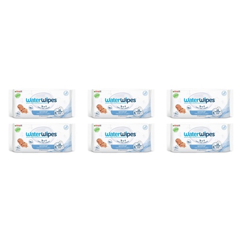 WaterWipes Newborn & Baby Sensitive 60 Wipes Pack of 6