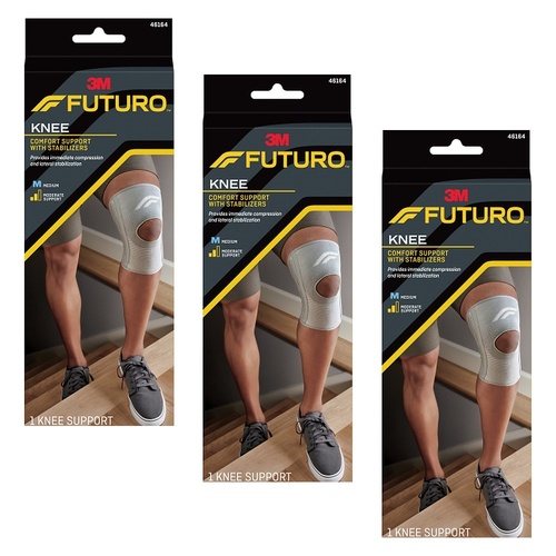 Futuro Comfort Knee Support with Stabilisers Medium Pack of 3