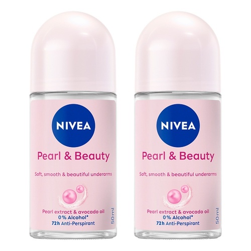 NIVEA Pearl & Beauty 72H Anti-Perspirant 50mL Pack of 2