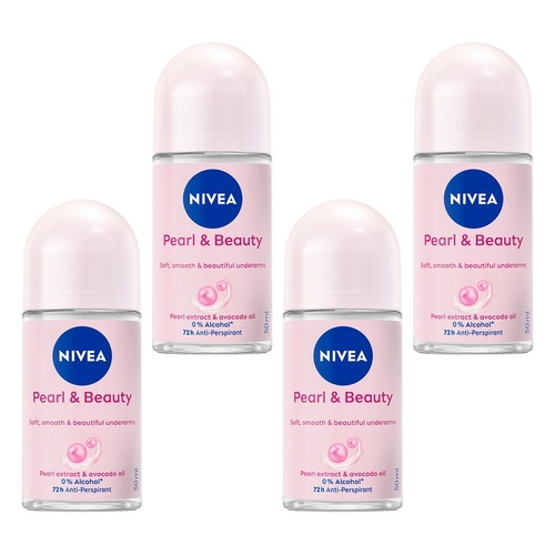 NIVEA Pearl & Beauty 72H Anti-Perspirant 50mL Pack of 4