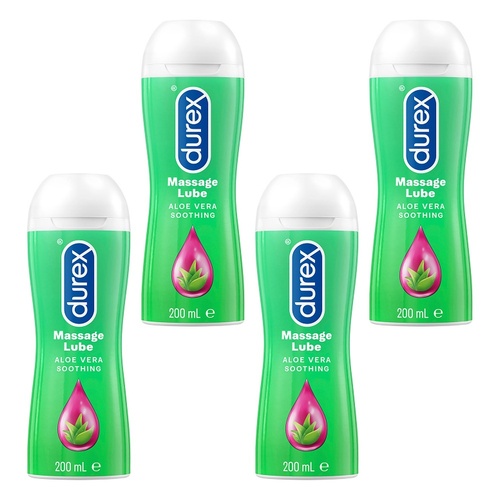 Durex Play Massage 2 in 1 Gel Intimate Lubricant 200mL Pack of 4