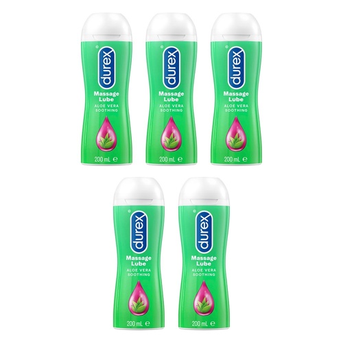 Durex Play Massage 2 in 1 Gel Intimate Lubricant 200mL Pack of 5