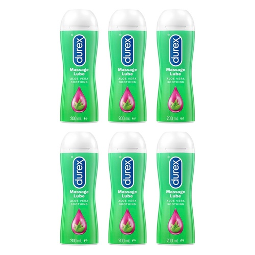 Durex Play Massage 2 in 1 Gel Intimate Lubricant 200mL Pack of 6