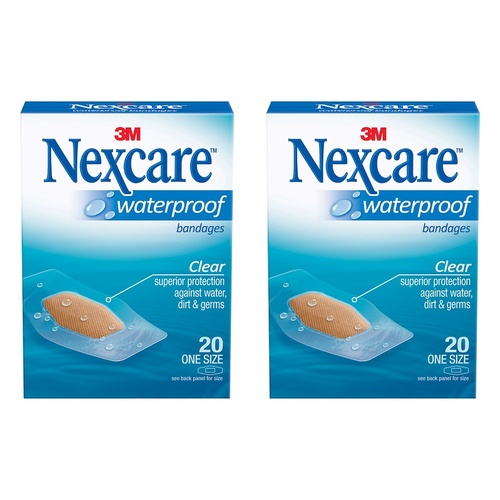 Nexcare Waterproof Strips Medium 20 Pack Bundle of 2