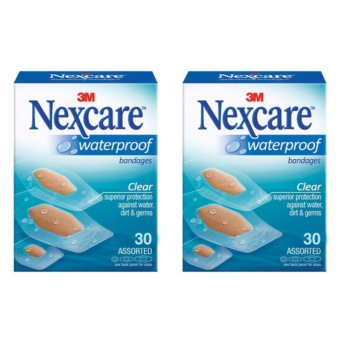Nexcare Waterproof Strips Assorted 30 Pack Bundle of 2