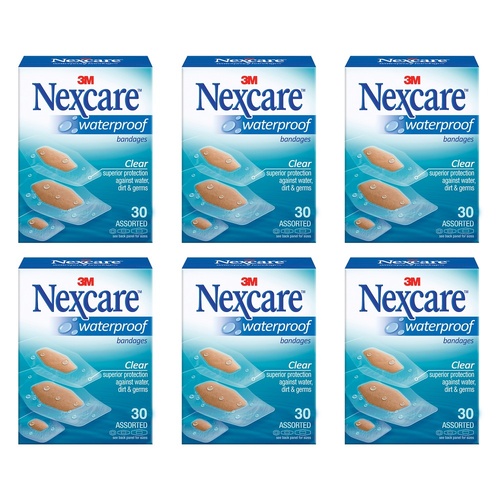 Nexcare Waterproof Strips Assorted 30 Pack Bundle of 6