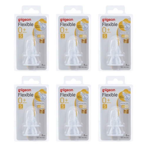 Pigeon Teat Slim Neck Small 2 Pack Bundle of 6