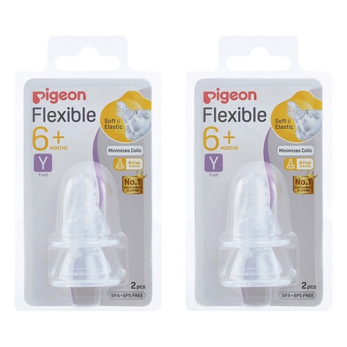 Pigeon Teat Slim Neck Y-Cut 2 Pack Bundle of 2