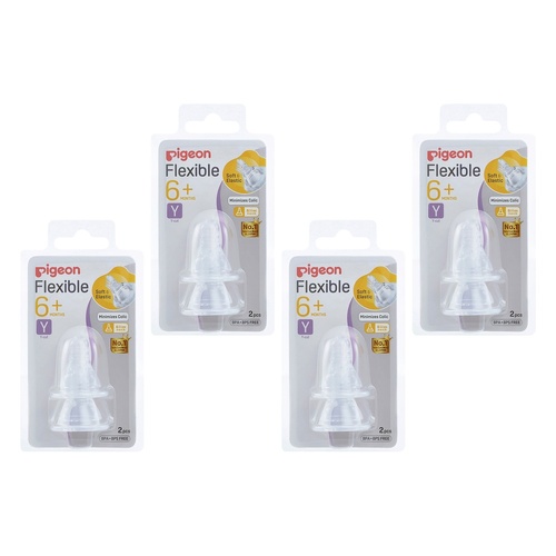 Pigeon Teat Slim Neck Y-Cut 2 Pack Bundle of 4