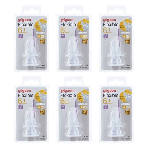 Pigeon Teat Slim Neck Y-Cut 2 Pack Bundle of 6
