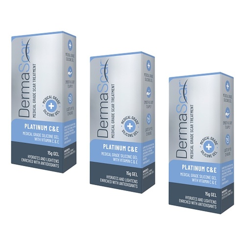 DermaScar Platinum C & E 1% Vit C 10% Vit E 15g Pack of 3