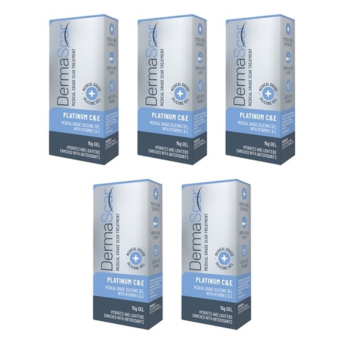 DermaScar Platinum C & E 1% Vit C 10% Vit E 15g Pack of 5