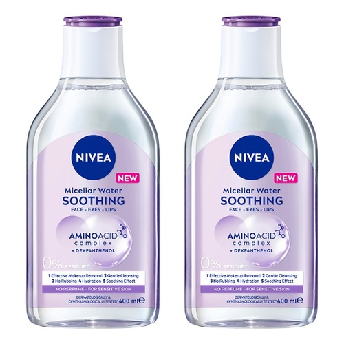NIVEA Micellar Water Soothing 400mL Pack of 2