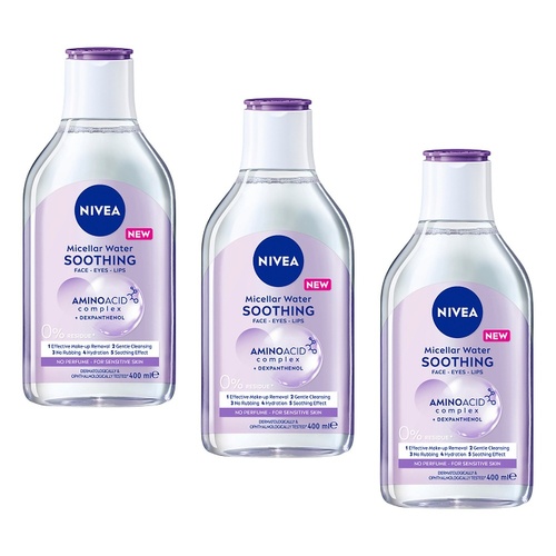 NIVEA Micellar Water Soothing 400mL Pack of 3