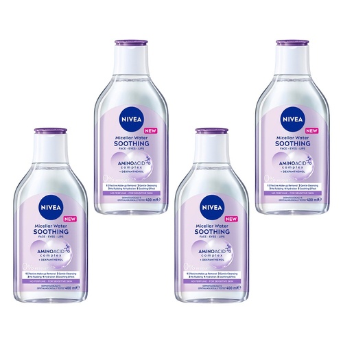 NIVEA Micellar Water Soothing 400mL Pack of 4