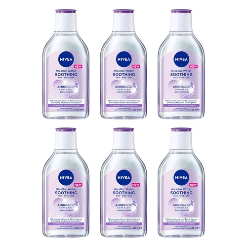 NIVEA Micellar Water Soothing 400mL Pack of 6