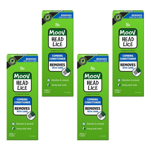 Ego Moov Head Lice Combing Conditioner 200mL Pack of 4