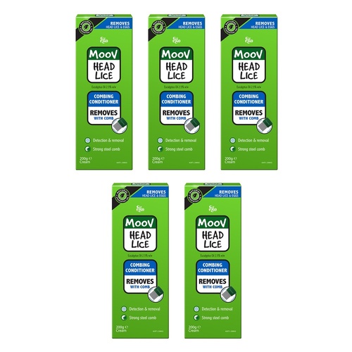 Ego Moov Head Lice Combing Conditioner 200mL Pack of 5