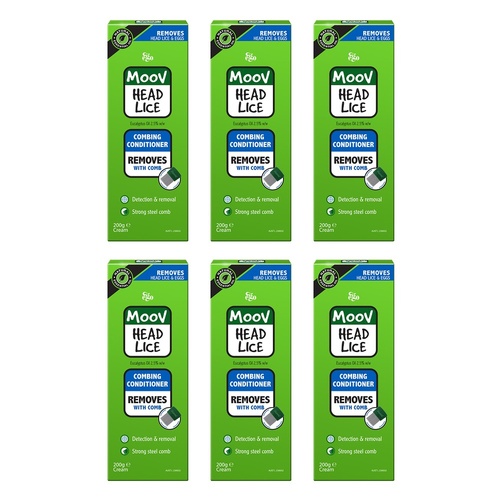 Ego Moov Head Lice Combing Conditioner 200mL Pack of 6