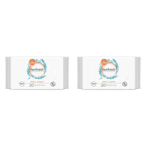 Femfresh Daily Intimate Wipes 20 Pack Bundle of 2