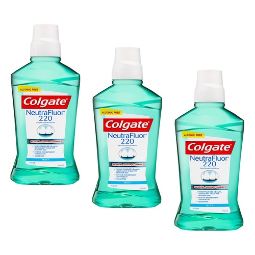 Colgate NeutraFluor 220 Daily Fluoride Mouth Rinse Mint 473mL Pack of 3