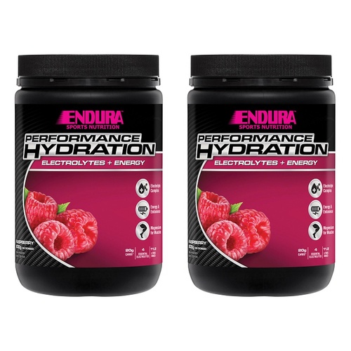 Endura Performance Hydration Electrolytes + Energy Raspberry 800g Pack of 2