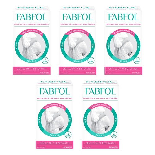 Fabfol Plus Preconception Pregnancy Breastfeeding 56 Tablets Pack of 5