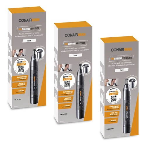 Conair Man The Diamond Precision Nose & Ear Trimmer Pack of 3