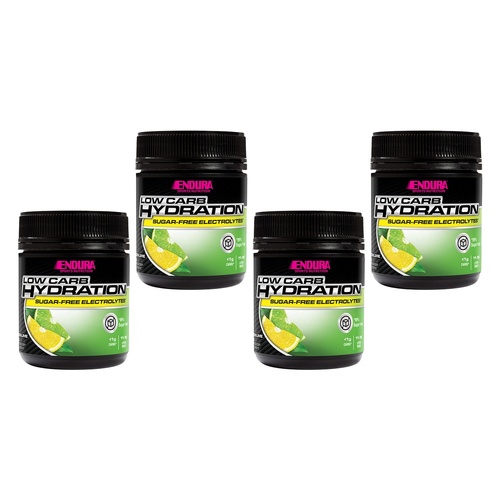 Endura Low Carb Hydration Lemon Lime Powder 128g Pack of 4