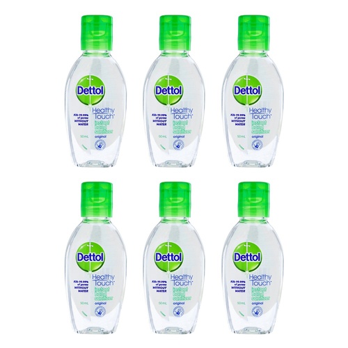 Dettol Healthy Touch Liquid Instant Hand Sanitiser 50mL Pack of 6