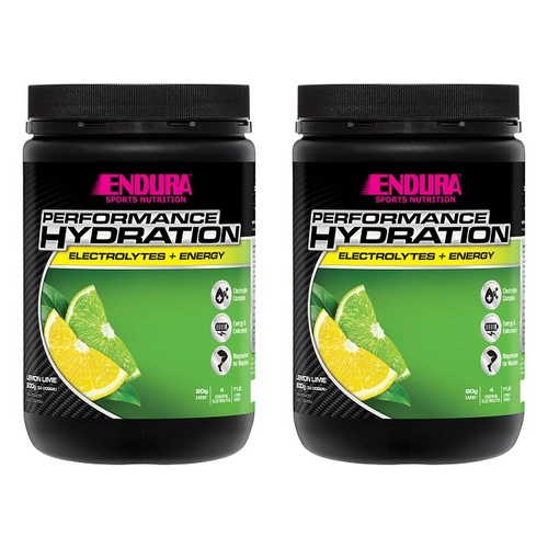Endura Performance Hydration Electrolytes + Energy Lemon Lime 800g Pack of 2