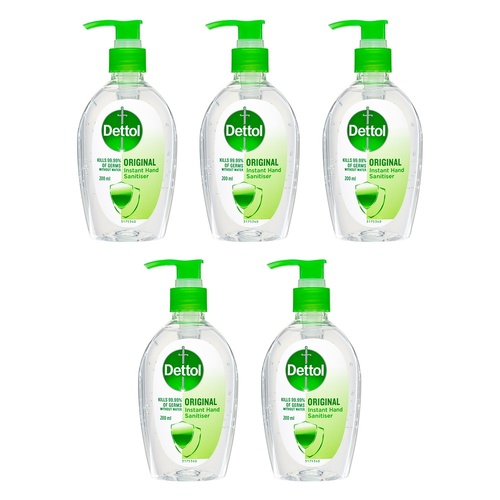 Dettol Healthy Touch Liquid Instant Hand Sanitiser 200mL Pack of 5