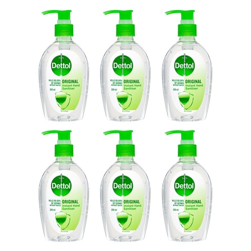 Dettol Healthy Touch Liquid Instant Hand Sanitiser 200mL Pack of 6