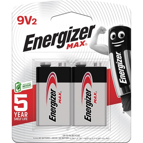 Energizer MAX 9V Alkaline Batteries 2 Pack