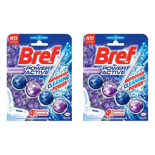 Bref Power Active Lavender Field Rim Block Toilet Cleaner 50g x 6 Bundle of 2