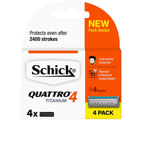 Schick Quattro Titanium 4 Blades Refill 4 Pack