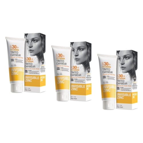 Invisible Zinc Tinted Daywear SPF30+ Light 50g Pack of 3