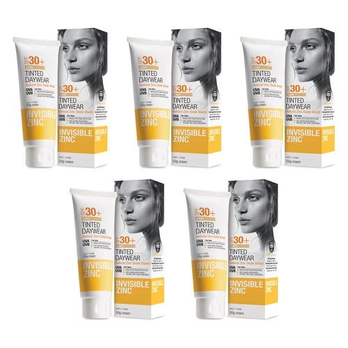 Invisible Zinc Tinted Daywear SPF30+ Light 50g Pack of 5