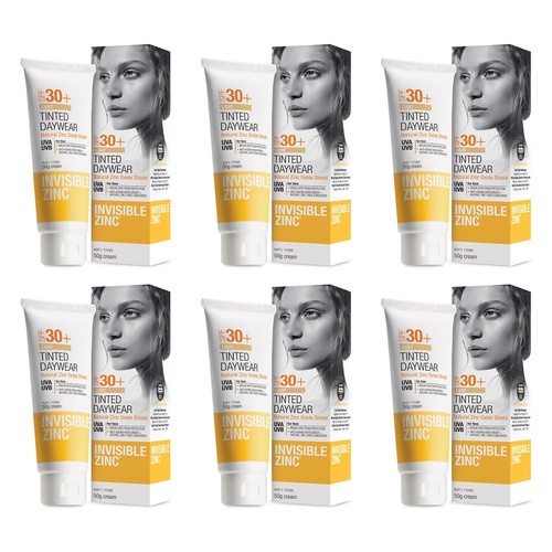 Invisible Zinc Tinted Daywear SPF30+ Light 50g Pack of 6